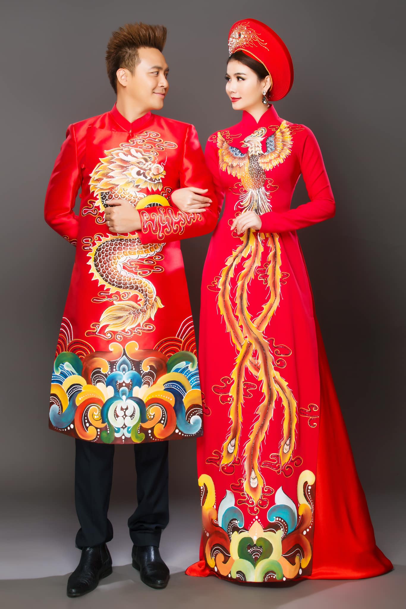 áo dài cưới long phụng