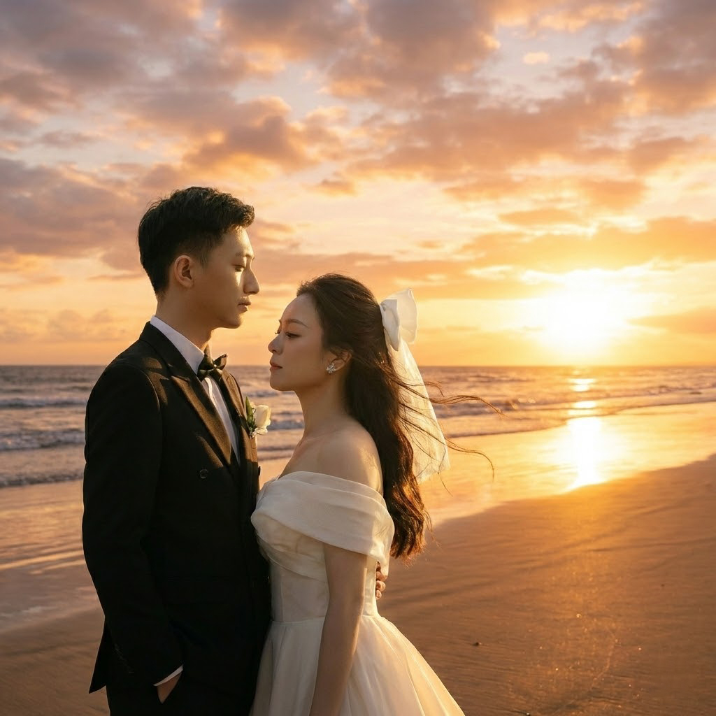 chụp ảnh cưới concept bãi biển