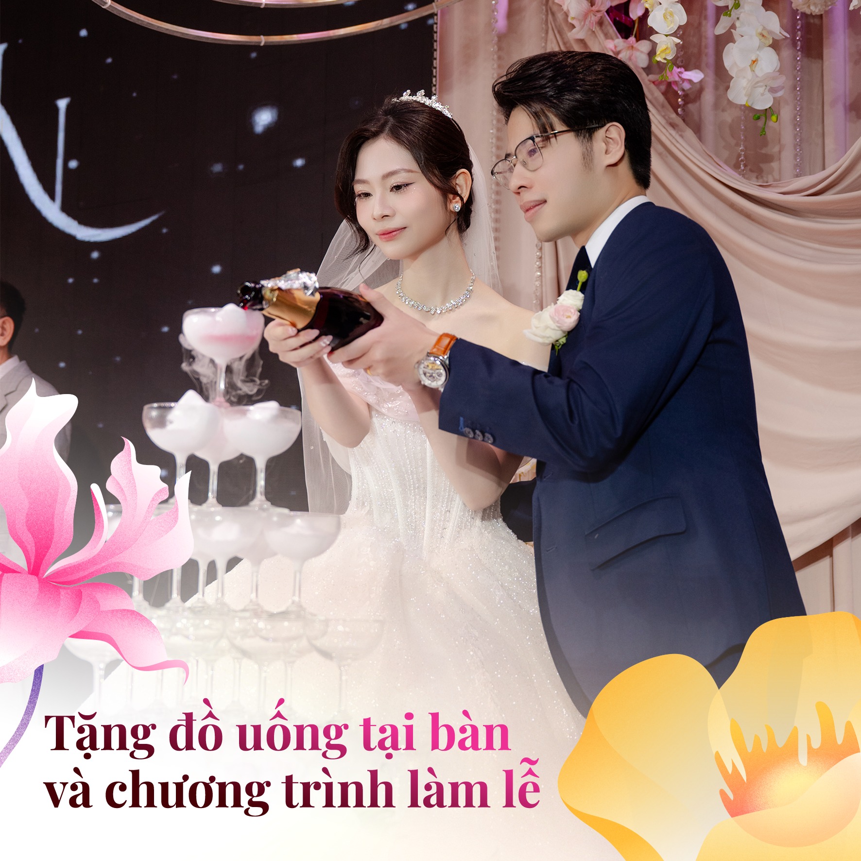 Tặng đồ uống tại bàn và chương trình làm lễ