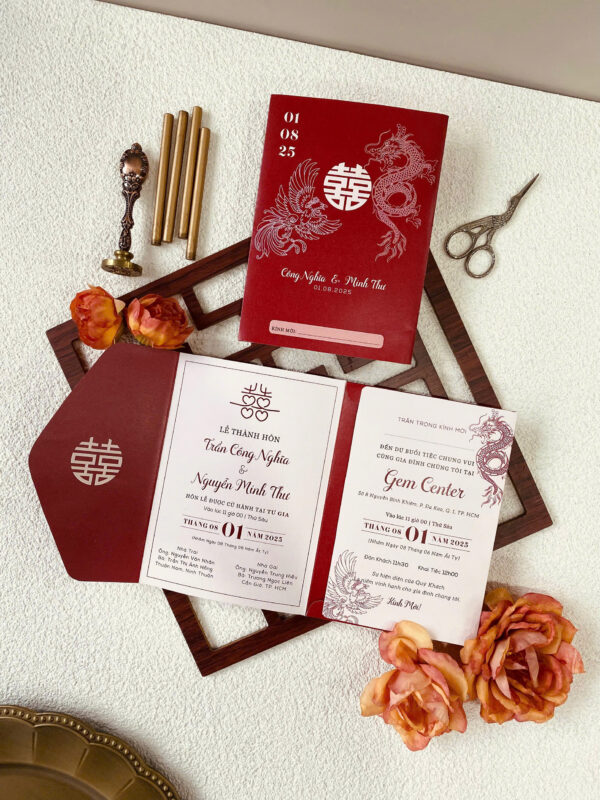 mẫu thiệp cưới gấp 3