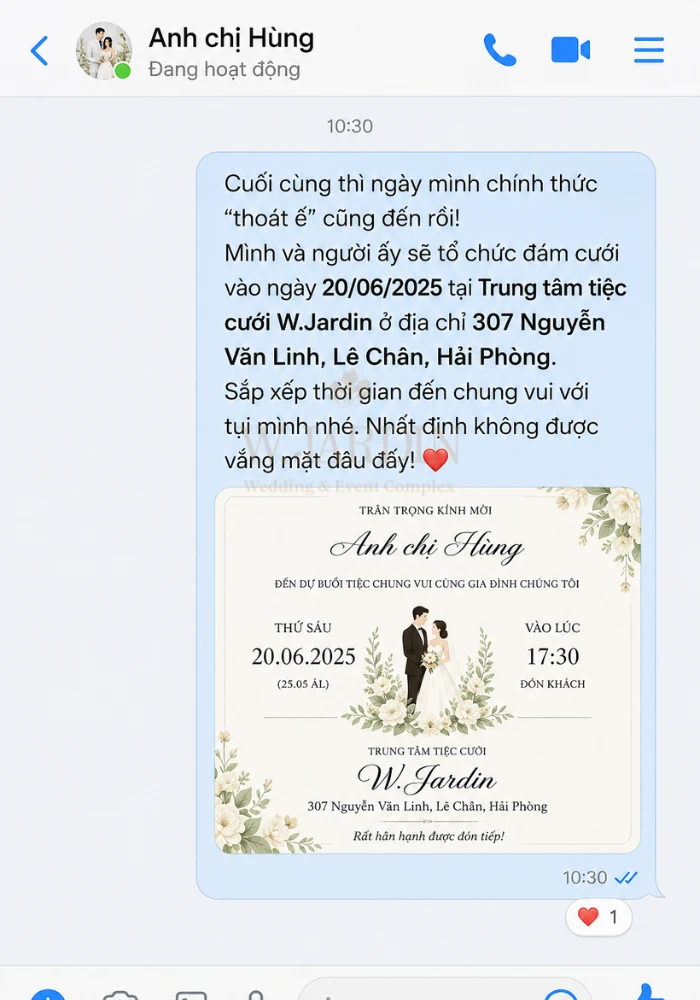 lời mời đám cưới
